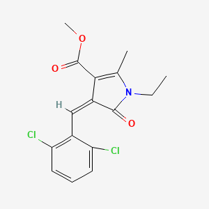 molecular formula C16H15Cl2NO3 B5018720 methyl (4Z)-4-(2,6-dichlorobenzylidene)-1-ethyl-2-methyl-5-oxo-4,5-dihydro-1H-pyrrole-3-carboxylate 
