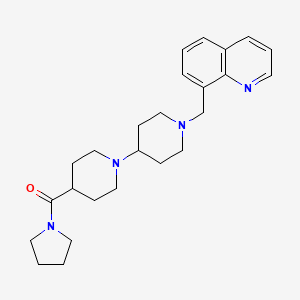 molecular formula C25H34N4O B5018806 Pyrrolidin-1-yl-[1-[1-(quinolin-8-ylmethyl)piperidin-4-yl]piperidin-4-yl]methanone 