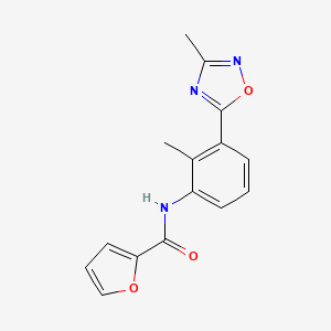 molecular formula C15H13N3O3 B5018850 N-[2-methyl-3-(3-methyl-1,2,4-oxadiazol-5-yl)phenyl]furan-2-carboxamide 
