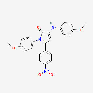 molecular formula C24H21N3O5 B5018867 1-(4-MEO-PH)-3-(4-MEO-PHENYLAMINO)-5-(4-NITRO-PHENYL)-1,5-DIHYDRO-PYRROL-2-ONE 