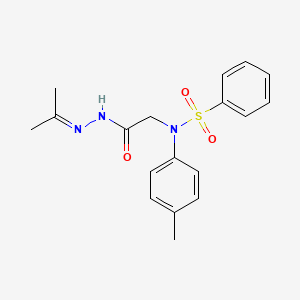molecular formula C18H21N3O3S B5018934 N-(4-Methylphenyl)-N-{[N'-(propan-2-ylidene)hydrazinecarbonyl]methyl}benzenesulfonamide 