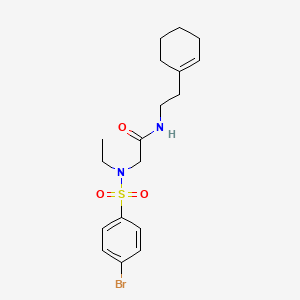 molecular formula C18H25BrN2O3S B5018989 N~2~-[(4-bromophenyl)sulfonyl]-N-[2-(cyclohex-1-en-1-yl)ethyl]-N~2~-ethylglycinamide 