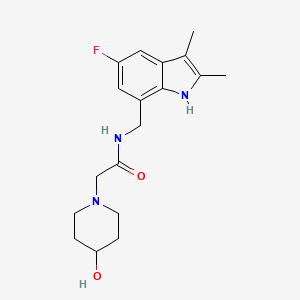 molecular formula C18H24FN3O2 B5019070 N-[(5-fluoro-2,3-dimethyl-1H-indol-7-yl)methyl]-2-(4-hydroxypiperidin-1-yl)acetamide 