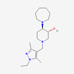 molecular formula C19H34N4O B5019130 (3R,4R)-4-(azepan-1-yl)-1-[(1-ethyl-3,5-dimethylpyrazol-4-yl)methyl]piperidin-3-ol 