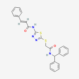 molecular formula C26H22N4O2S2 B5019166 (E)-N-[5-[2-(benzhydrylamino)-2-oxoethyl]sulfanyl-1,3,4-thiadiazol-2-yl]-3-phenylprop-2-enamide 