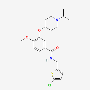 molecular formula C21H27ClN2O3S B5019300 N-[(5-chlorothiophen-2-yl)methyl]-4-methoxy-3-(1-propan-2-ylpiperidin-4-yl)oxybenzamide 