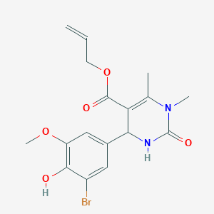 molecular formula C17H19BrN2O5 B5019468 Prop-2-en-1-yl 4-(3-bromo-4-hydroxy-5-methoxyphenyl)-1,6-dimethyl-2-oxo-1,2,3,4-tetrahydropyrimidine-5-carboxylate 