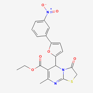molecular formula C20H17N3O6S B5019611 ETHYL 7-METHYL-5-[5-(3-NITROPHENYL)FURAN-2-YL]-3-OXO-2H,3H,5H-[1,3]THIAZOLO[3,2-A]PYRIMIDINE-6-CARBOXYLATE 