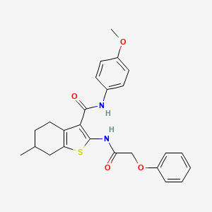 molecular formula C25H26N2O4S B5019657 N-(4-Methoxyphenyl)-6-methyl-2-(2-phenoxyacetamido)-4,5,6,7-tetrahydro-1-benzothiophene-3-carboxamide 