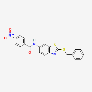 molecular formula C21H15N3O3S2 B5019681 N-(2-benzylsulfanyl-1,3-benzothiazol-6-yl)-4-nitrobenzamide 