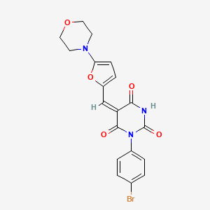 1-(4-bromophenyl)-5-{[5-(4-morpholinyl)-2-furyl]methylene}-2,4,6(1H,3H,5H)-pyrimidinetrione