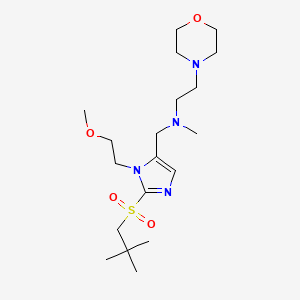 molecular formula C19H36N4O4S B5019865 N-[[2-(2,2-dimethylpropylsulfonyl)-3-(2-methoxyethyl)imidazol-4-yl]methyl]-N-methyl-2-morpholin-4-ylethanamine 