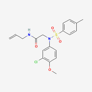 molecular formula C19H21ClN2O4S B5020083 2-(3-chloro-4-methoxy-N-(4-methylphenyl)sulfonylanilino)-N-prop-2-enylacetamide 