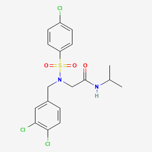 molecular formula C18H19Cl3N2O3S B5020164 2-[(4-chlorophenyl)sulfonyl-[(3,4-dichlorophenyl)methyl]amino]-N-propan-2-ylacetamide 