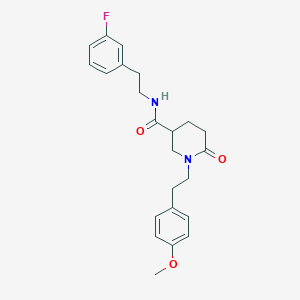 molecular formula C23H27FN2O3 B5020177 N-[2-(3-fluorophenyl)ethyl]-1-[2-(4-methoxyphenyl)ethyl]-6-oxo-3-piperidinecarboxamide 
