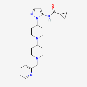 molecular formula C23H32N6O B5020204 N-[2-[1-[1-(pyridin-2-ylmethyl)piperidin-4-yl]piperidin-4-yl]pyrazol-3-yl]cyclopropanecarboxamide 
