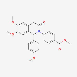 molecular formula C26H25NO6 B5020209 Methyl 4-[6,7-dimethoxy-1-(4-methoxyphenyl)-3-oxo-1,4-dihydroisoquinolin-2-yl]benzoate CAS No. 6039-28-7