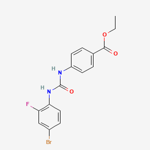 molecular formula C16H14BrFN2O3 B5020299 ETHYL 4-{[(4-BROMO-2-FLUOROANILINO)CARBONYL]AMINO}BENZOATE 