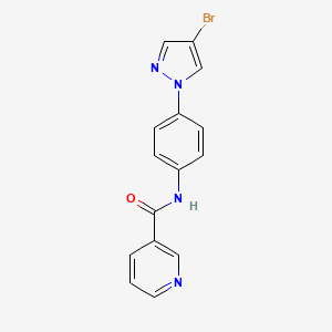 molecular formula C15H11BrN4O B5020306 N-[4-(4-bromopyrazol-1-yl)phenyl]pyridine-3-carboxamide 