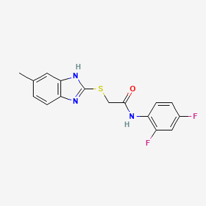 molecular formula C16H13F2N3OS B5020479 N-(2,4-difluorophenyl)-2-[(5-methyl-1H-benzimidazol-2-yl)sulfanyl]acetamide 