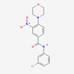 molecular formula C17H16ClN3O4 B5020601 N-(3-chlorophenyl)-4-morpholin-4-yl-3-nitrobenzamide 