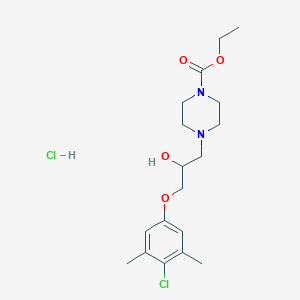 molecular formula C18H28Cl2N2O4 B5020663 ethyl 4-[3-(4-chloro-3,5-dimethylphenoxy)-2-hydroxypropyl]piperazine-1-carboxylate;hydrochloride 