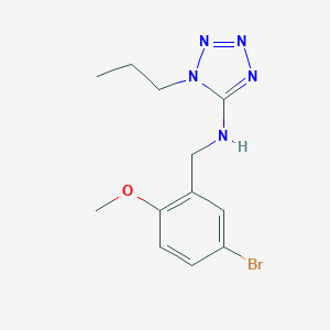 molecular formula C12H16BrN5O B502078 N-(5-bromo-2-methoxybenzyl)-N-(1-propyl-1H-tetraazol-5-yl)amine 