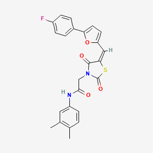 molecular formula C24H19FN2O4S B5020780 N-(3,4-dimethylphenyl)-2-[(5E)-5-[[5-(4-fluorophenyl)furan-2-yl]methylidene]-2,4-dioxo-1,3-thiazolidin-3-yl]acetamide 