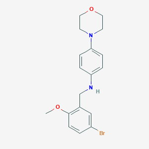 molecular formula C18H21BrN2O2 B502079 N-[(5-BROMO-2-METHOXYPHENYL)METHYL]-4-(MORPHOLIN-4-YL)ANILINE 