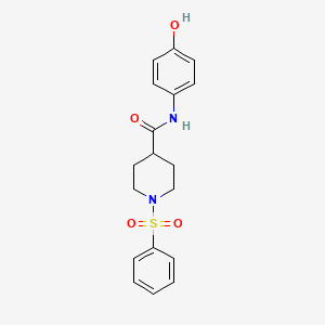 molecular formula C18H20N2O4S B5020876 1-(benzenesulfonyl)-N-(4-hydroxyphenyl)piperidine-4-carboxamide 