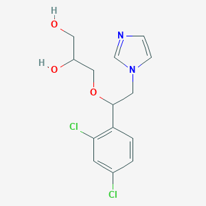 molecular formula C14H16Cl2N2O3 B050210 1,2-Propanediol, 3-(1-(2,4-dichlorophenyl)-2-(1H-imidazol-1-yl)ethoxy)- CAS No. 86491-83-0