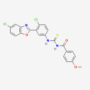 molecular formula C22H15Cl2N3O3S B5021016 N-{[4-chloro-3-(5-chloro-1,3-benzoxazol-2-yl)phenyl]carbamothioyl}-4-methoxybenzamide 