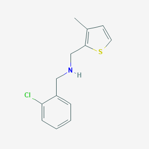 molecular formula C13H14ClNS B502115 N-(2-chlorobenzyl)-1-(3-methylthiophen-2-yl)methanamine 
