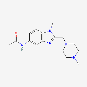 molecular formula C16H23N5O B5021294 N-{1-Methyl-2-[(4-methylpiperazin-1-YL)methyl]-1H-1,3-benzodiazol-5-YL}acetamide 