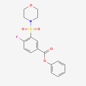 molecular formula C17H16FNO5S B5021327 Phenyl 4-fluoro-3-morpholin-4-ylsulfonylbenzoate 