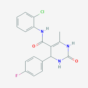 molecular formula C18H15ClFN3O2 B5021708 N-(2-chlorophenyl)-4-(4-fluorophenyl)-6-methyl-2-oxo-1,2,3,4-tetrahydropyrimidine-5-carboxamide 