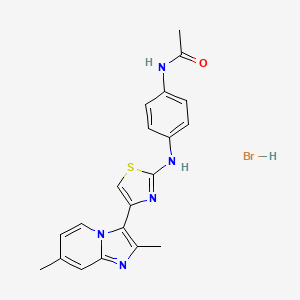 molecular formula C20H20BrN5OS B5021862 N-[4-[[4-(2,7-dimethylimidazo[1,2-a]pyridin-3-yl)-1,3-thiazol-2-yl]amino]phenyl]acetamide;hydrobromide 