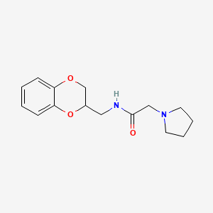 molecular formula C15H20N2O3 B5021893 N-[(2,3-Dihydro-1,4-benzodioxin-2-yl)methyl]-2-(pyrrolidin-1-yl)acetamide CAS No. 5936-52-7