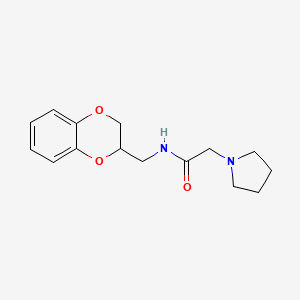B5021893 N-(2,3-dihydro-1,4-benzodioxin-2-ylmethyl)-2-(1-pyrrolidinyl)acetamide CAS No. 5936-52-7