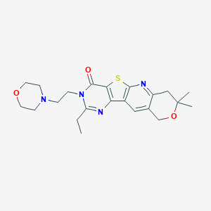 molecular formula C22H28N4O3S B005022 2-ethyl-8,8-dimethyl-3-(2-morpholin-4-ylethyl)-7,10-dihydro-8H-pyrano[3'',4'':5',6']pyrido[3',2':4,5]thieno[3,2-d]pyrimidin-4(3H)-one 