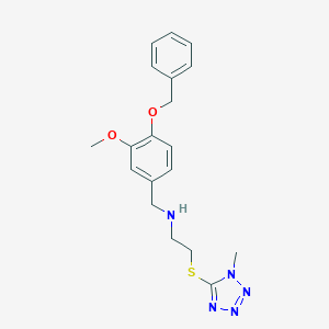 molecular formula C19H23N5O2S B502245 {[4-(BENZYLOXY)-3-METHOXYPHENYL]METHYL}({2-[(1-METHYL-1H-1,2,3,4-TETRAZOL-5-YL)SULFANYL]ETHYL})AMINE 