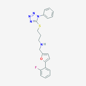 N-{[5-(2-fluorophenyl)-2-furyl]methyl}-N-{3-[(1-phenyl-1H-tetraazol-5-yl)sulfanyl]propyl}amine