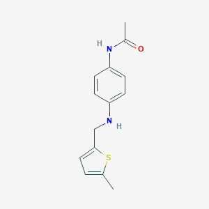 molecular formula C14H16N2OS B502285 N-(4-(((5-methylthiophen-2-yl)methyl)amino)phenyl)acetamide 