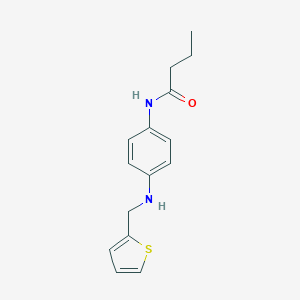 molecular formula C15H18N2OS B502308 N-{4-[(2-thienylmethyl)amino]phenyl}butanamide 