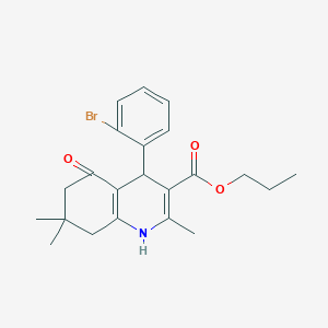 molecular formula C22H26BrNO3 B5023194 Propyl 4-(2-bromophenyl)-2,7,7-trimethyl-5-oxo-1,4,5,6,7,8-hexahydroquinoline-3-carboxylate 