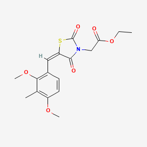 molecular formula C17H19NO6S B5023223 ethyl [(5E)-5-(2,4-dimethoxy-3-methylbenzylidene)-2,4-dioxo-1,3-thiazolidin-3-yl]acetate 