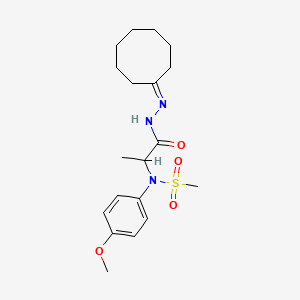 molecular formula C19H29N3O4S B5023376 N-[1-(2-cyclooctylidenehydrazinyl)-1-oxopropan-2-yl]-N-(4-methoxyphenyl)methanesulfonamide (non-preferred name) 