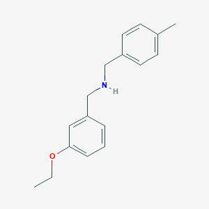 molecular formula C17H21NO B502348 N-(3-ethoxybenzyl)-N-(4-methylbenzyl)amine 