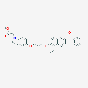molecular formula C33H31NO5 B050235 2-{5-[3-(6-Benzoyl-1-propylnaphthalen-2-yloxy)propoxy]indol-1-YL}ethanoic acid CAS No. 853652-40-1
