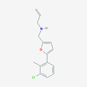 molecular formula C15H16ClNO B502354 N-{[5-(3-chloro-2-methylphenyl)furan-2-yl]methyl}prop-2-en-1-amine 